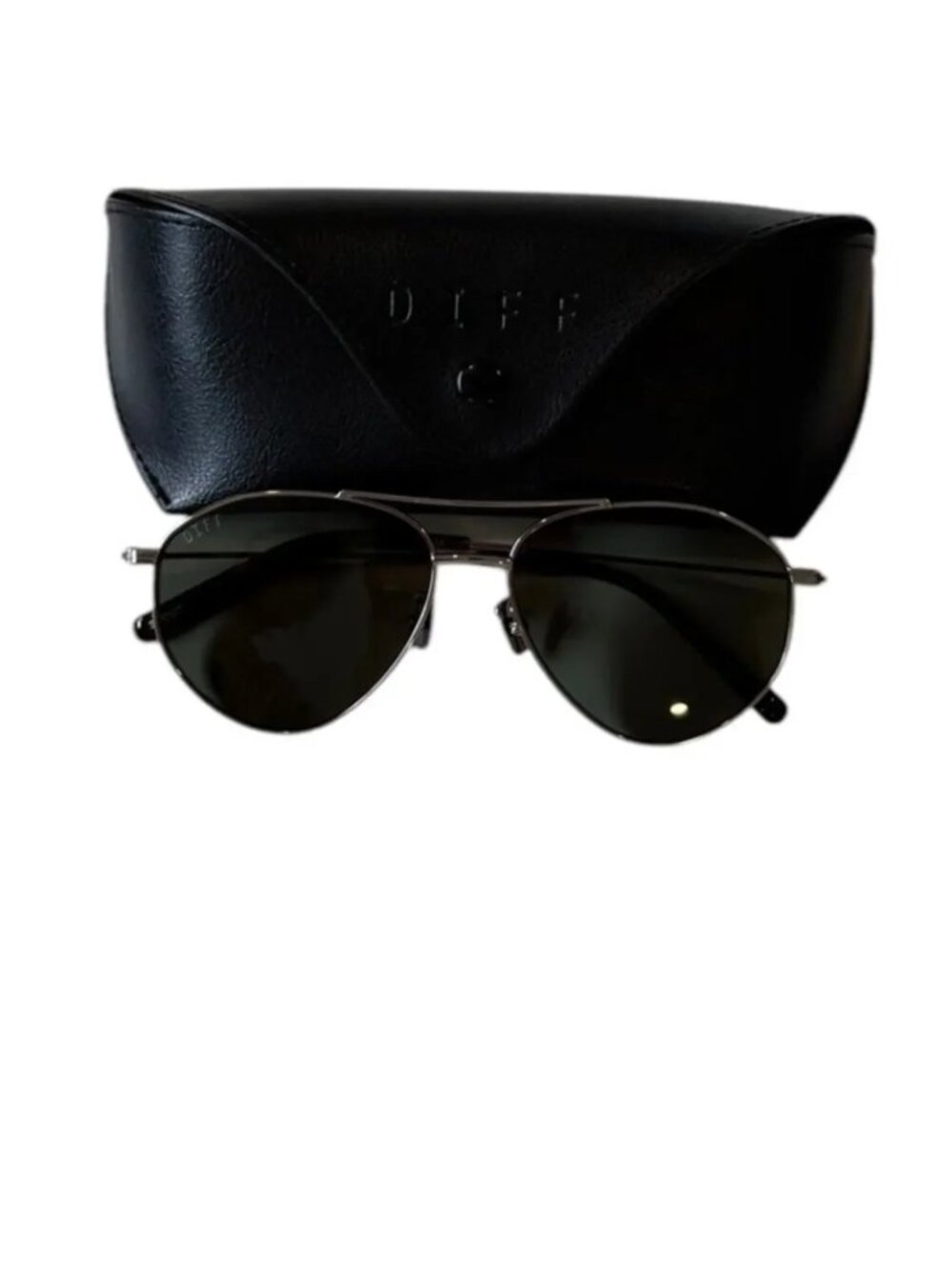Diff Polarized Scout Aviator Sunglasses Light Gunmetal Green